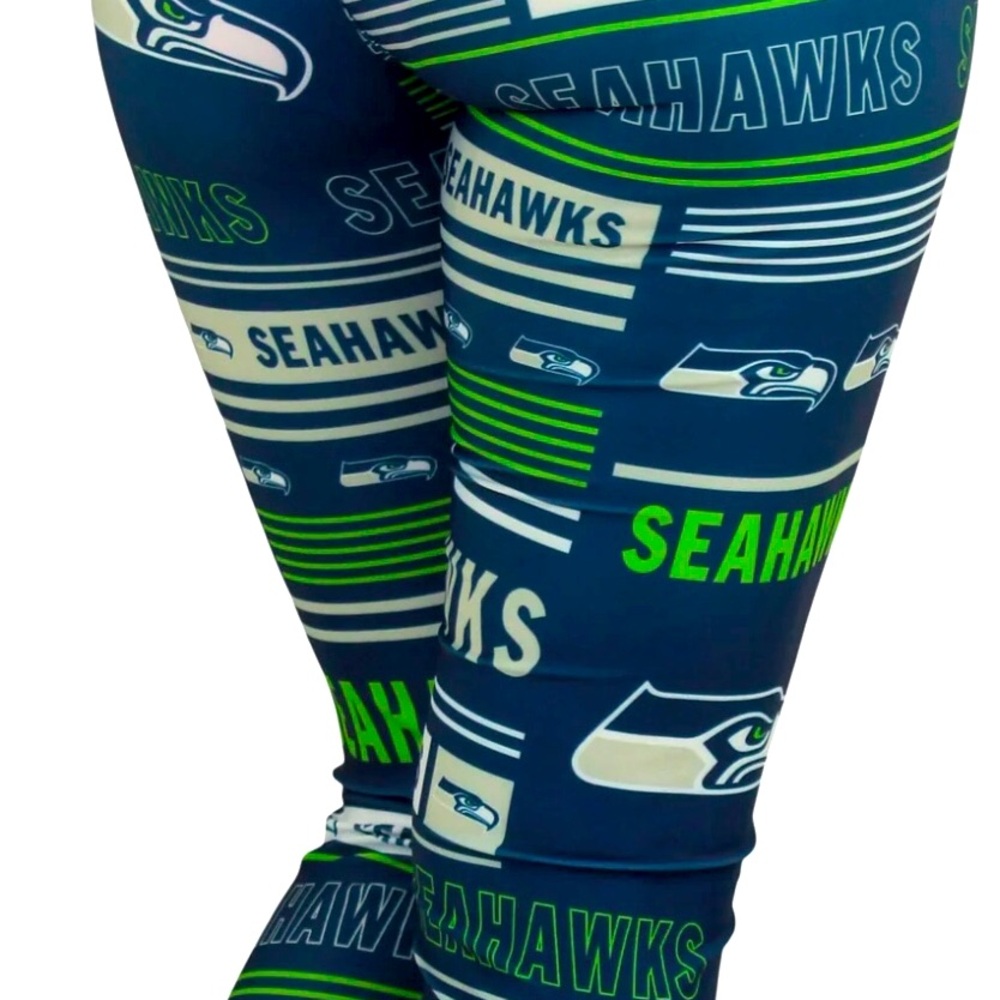 ZUBAZ NFL SEATTLE SEAHAWKS WOMEN'S M TEAM COLUMN LEGGINGS NWOT